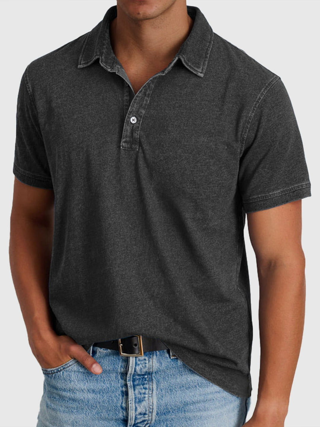 Oscar | Herrer Kortærmet Polo Shirt Denim-Bomuld Regular Fit