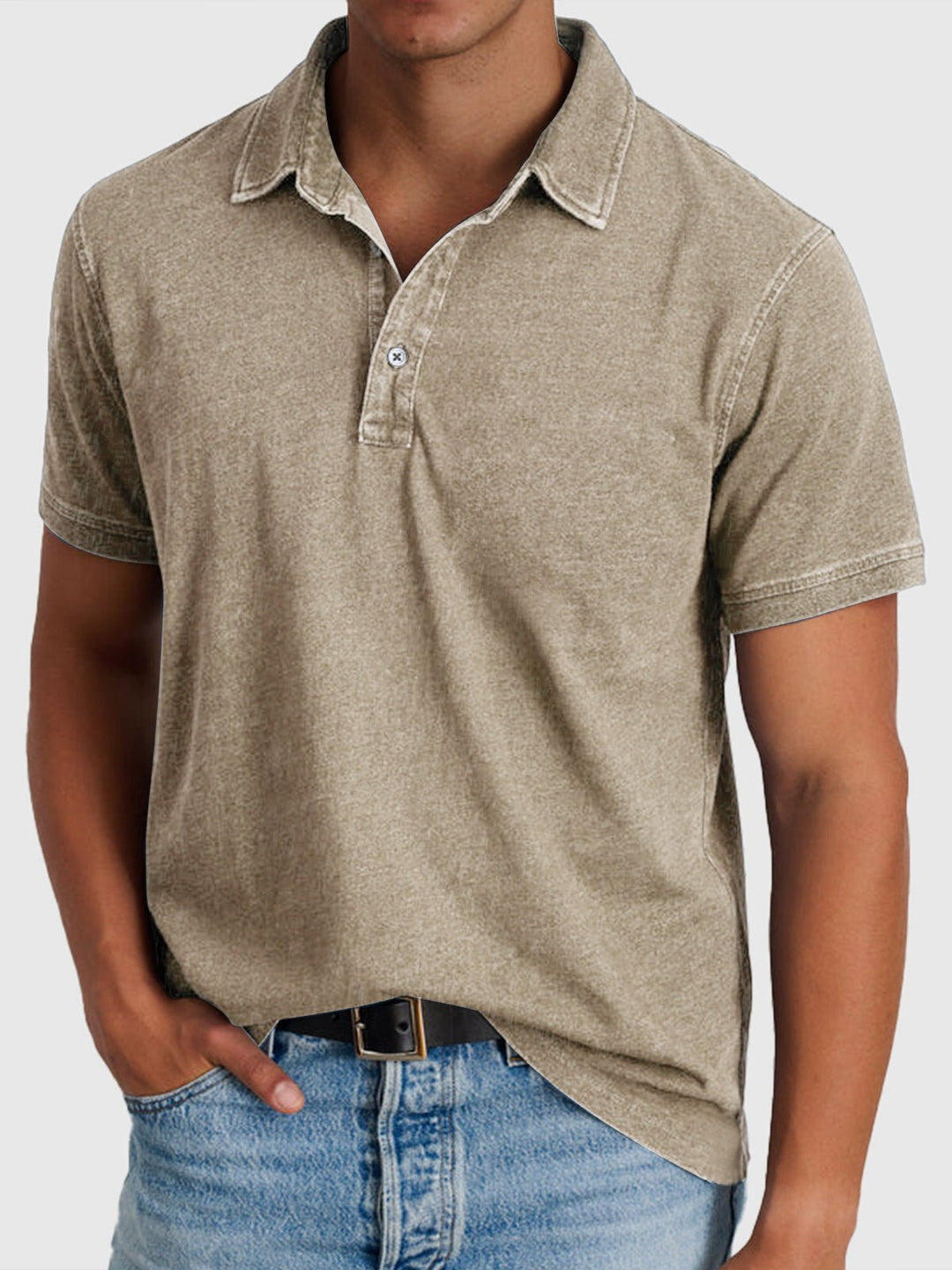 Oscar | Herrer Kortærmet Polo Shirt Denim-Bomuld Regular Fit