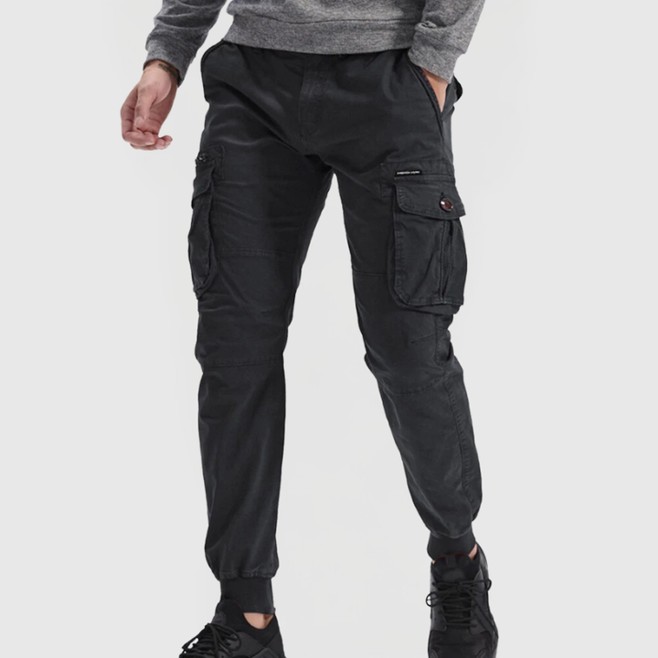 Aage | Herre Slim Fit Casual Bukser Med Cargo Lommer