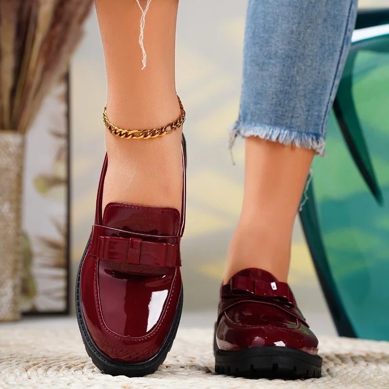 Emma | Orthopedic Loafers Patent Læder Slip-On Chunky Sål