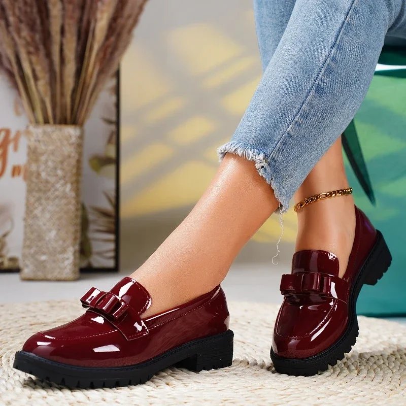 Emma | Orthopedic Loafers Patent Læder Slip-On Chunky Sål
