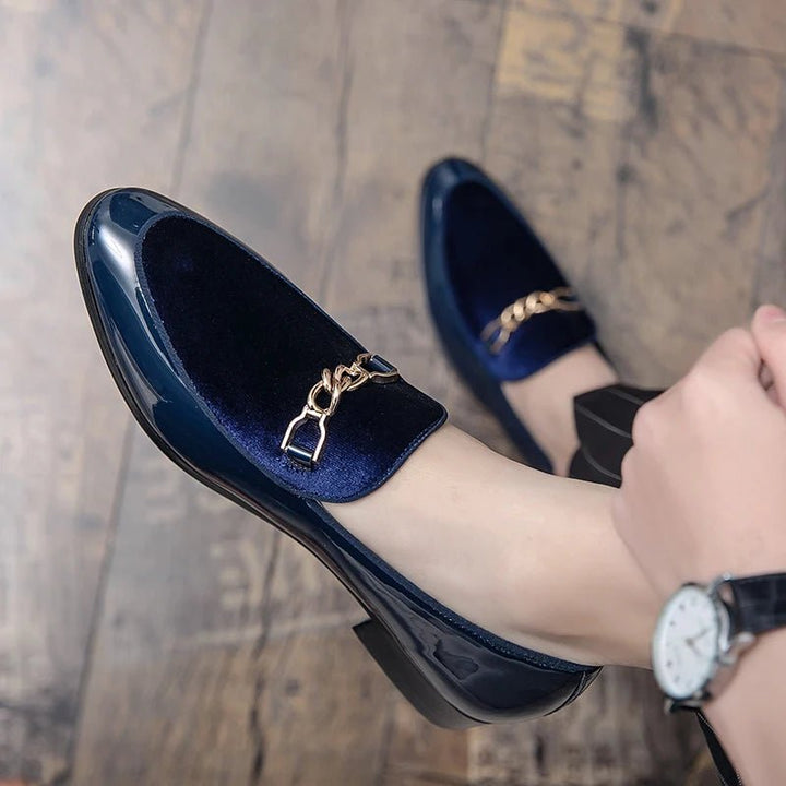Henrik | Ortopædiske Loafers Slip-On Velour Guldkæde Komfort