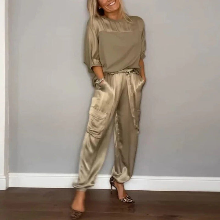 Anna | Plus Size Dameset Bukser Top Utility Lommer Løstsiddende
