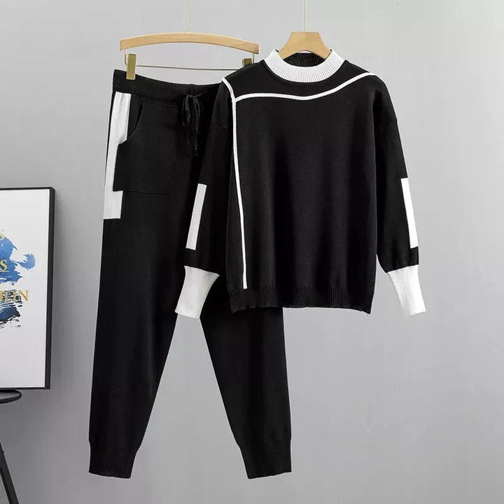 Emma | Plus Size Joggingdragt Dame Bordeaux Hvid Komfort Set