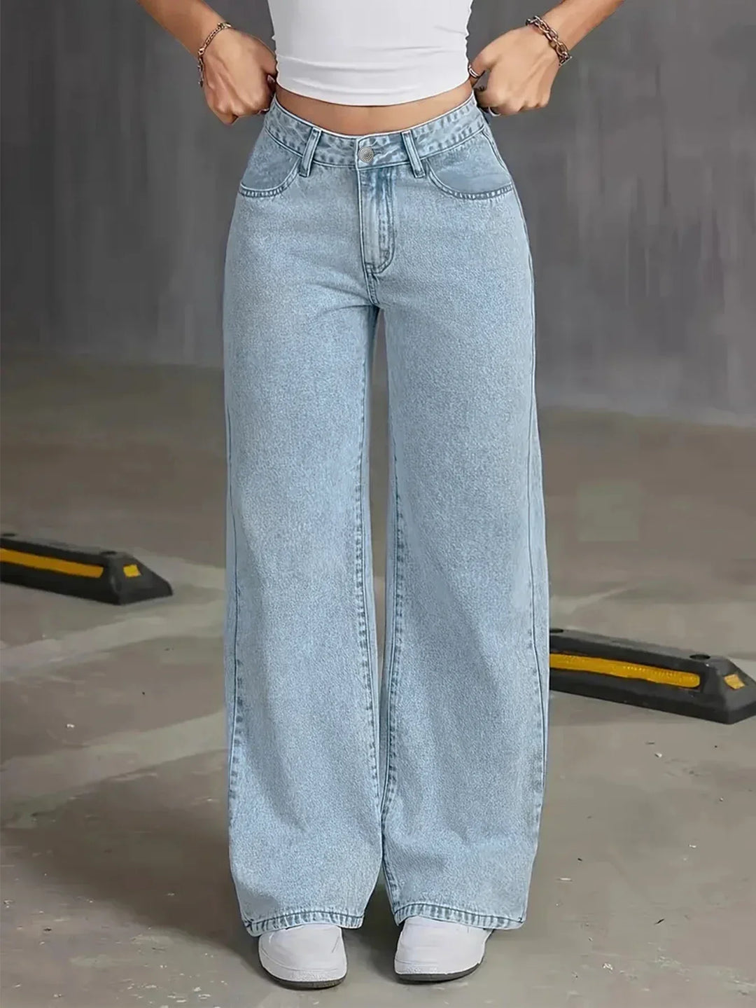 Henriette | Dame Lysvaskede Wide Leg Jeans