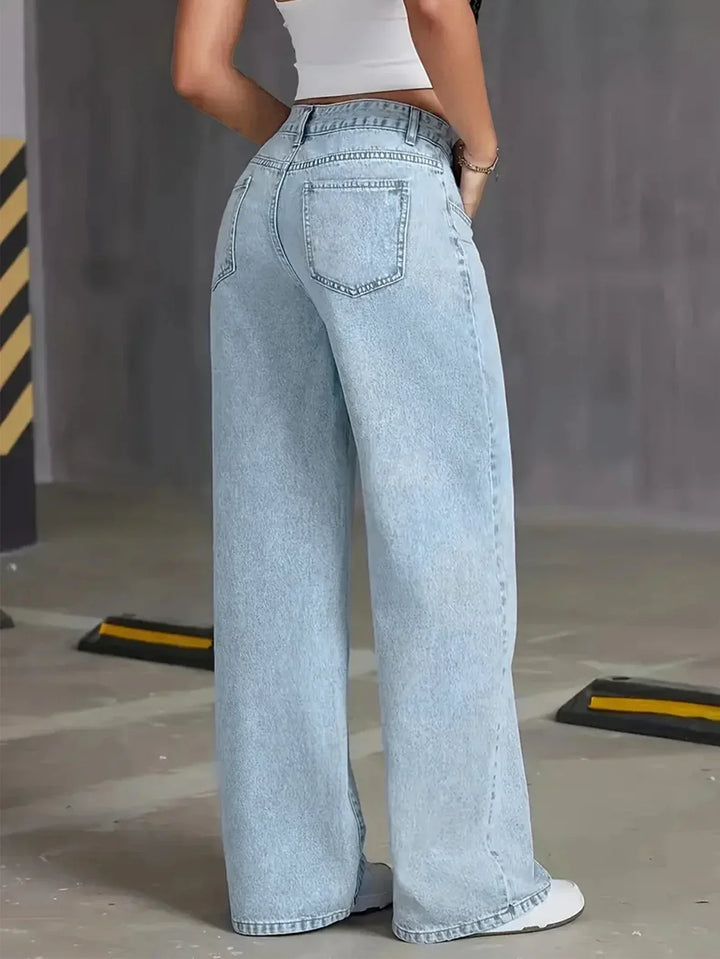 Henriette | Dame Lysvaskede Wide Leg Jeans