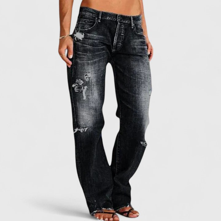 Hanne | Dame Slidte Lav Talje Straight Leg Jeans